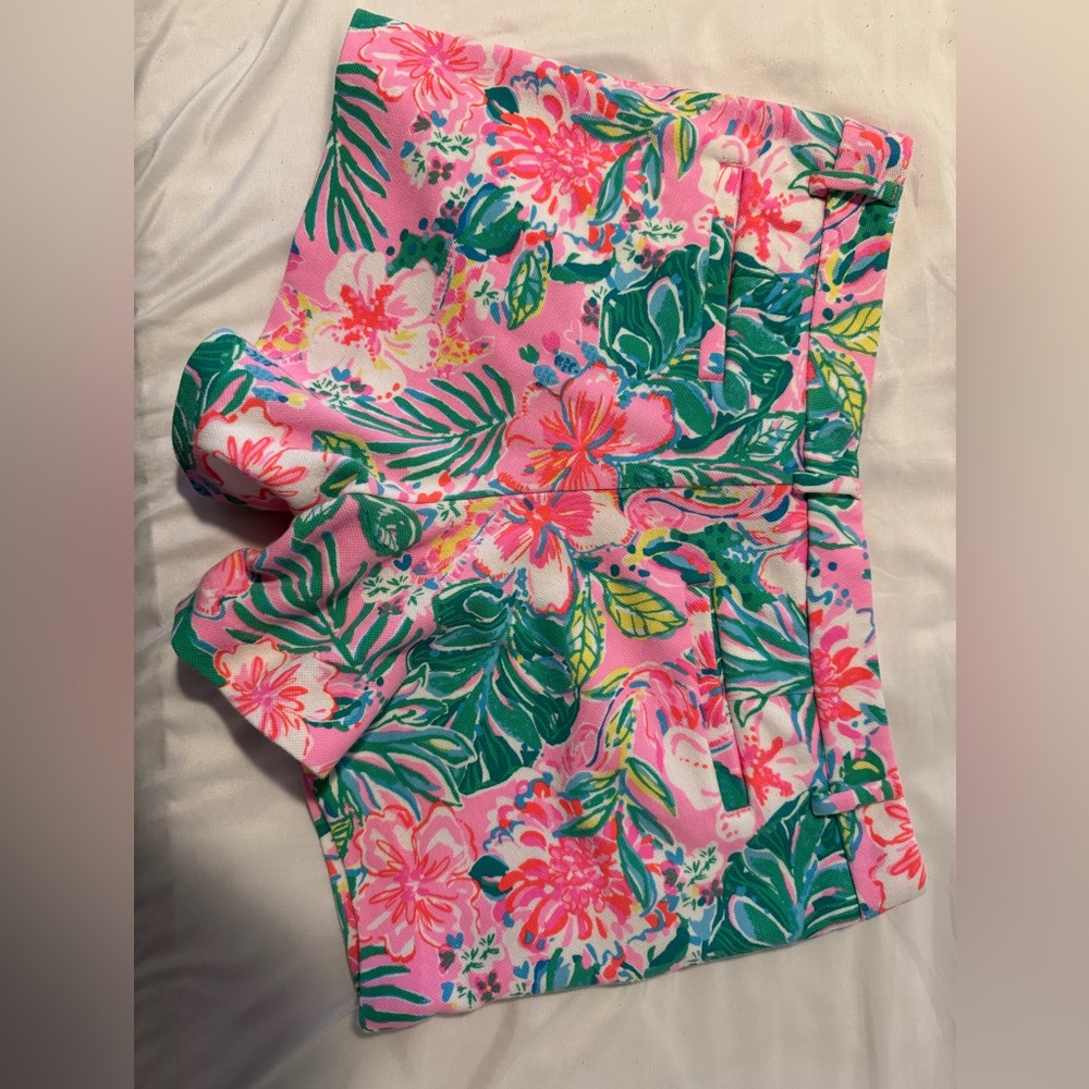 Lilly Pulitzer Pink and Green Floral Shorts